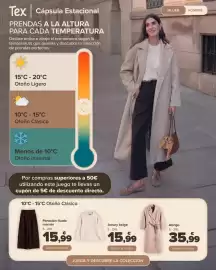 Folleto Carrefour Página 30: Abrigo €35,99, Jersey beige €15,99