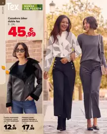 Folleto Carrefour Página 8: 00 8 MUJER Tex NUEVA COLECCIÓN Cazadora biker doble faz S-2XL 45,99 Camisa estampada o Camiseta