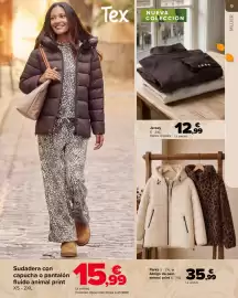 Folleto Carrefour Página 9: Sudadera con capucha o pantalón fluido animal print XS-2XL 15,99 La unidad (También disponible