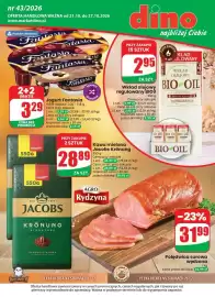Dino gazetka tydzień 43 Strona 1: Jogurt Fantasia €1,64, Polędwica surowa wędzona Agro Rydzyna €31,99