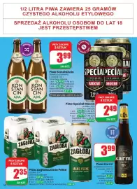 Dino gazetka tydzień 43 Strona 58: Piwo Konstancin €3,99, Piwo Zagłoba €2,35