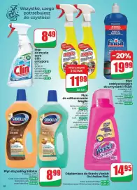 Dino gazetka tydzień 43 Strona 86: Płyn nabłyszczający do zmywarki Finish €19,99, Płyn do podłóg Sidolux drewno €8,99
