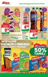 Dino gazetka tydzień 43 Strona 9: Lizak owocowy sok i witaminy Nimm2 €0,74, Napój gazowany €4,99