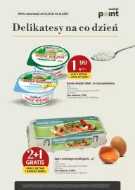Market Point gazetka Strona 1: Serek wiejski lekki Piątnica €1,99, Jajka kurze z wolnego wybiegu Fermy Baran €8,66