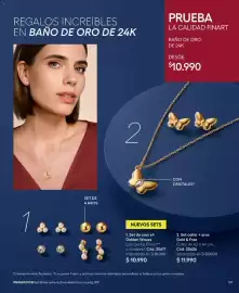Catálogo Ésika Página 101: Gold - set collar + aros & free €11.990,00