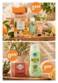 Catalogue b&m page 5: 3 €99 Evoluderm Lot gel douche + crème mains EVOLUDERM fleur d'oranger: 3€99. Réf.535479. 0€99 FLEUR