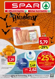 Spar Flugblatt Seite 1: Nivea Creme €2,62, Spritzig erfrischende Satsumas €1,29
