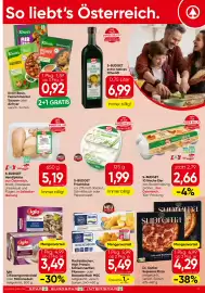 Spar Flugblatt Seite 13: Frosta Fischstäbchen €5,49, S-Budget Frischkäse €1,99