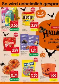 Spar Flugblatt Seite 8: Maoam Party Mixx €3,79, Halloween Donut €0,74