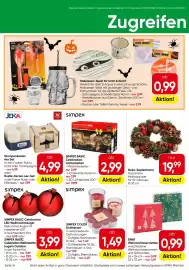 Eurospar Flugblatt Seite 14: Simpex Basic Celebration LED Weihnachtskugel €3,99, Jeka Stumpenkerze €4,99