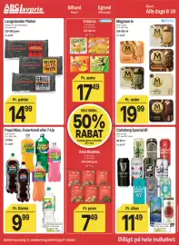 ABC Lavpris tilbudsavis uge 43 Side 2: Pepsi Max, Faxe Kondi eller 7-Up €9,99, Langelænder Pølser €14,99