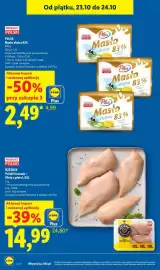 Lidl gazetka tydzień 43 Strona 4: Masło ekstra Pilos 83% €2,49, Polski kurczak - filety z piersi XXL Rzeźnik €14,99