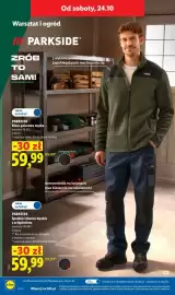 Lidl gazetka tydzień 43 Strona 42: Bluza polarowa męska Parkside €59,99, Spodnie robocze męskie z ociepleniem Parkside €59,99