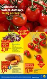 Lidl gazetka tydzień 43 Strona 49: Bataty luzem Ryneczek Lidla €7,99, Sałata chrupka mix Ryneczek Lidla €4,99