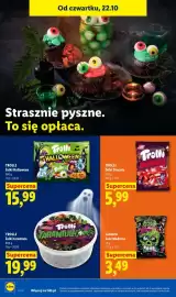 Lidl gazetka tydzień 43 Strona 70: Żelki tarantula Trolli €19,99, Cukierki Sour Madness €3,49