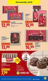 Lidl gazetka tydzień 43 Strona 77: Pierniki korzenne Favorina €15,99, Kostki domino w czekoladzie deserowej Favorina €12,99