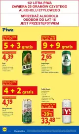 Lidl gazetka tydzień 43 Strona 88: Piwo Namysłów Pils €4,19, Piwo Żubr €4,39