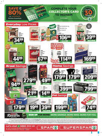 Spar catalogue Page 8: Hulett's Brown Sugar €169,99, Sasko Cake Wheat Flour €114,99