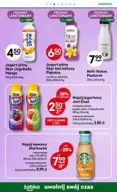 Żabka gazetka Strona 48: Jogurt pitny Skyr bez laktozy Piątnica €6,50, Napój jogurtowy Jovi Duet €2,50