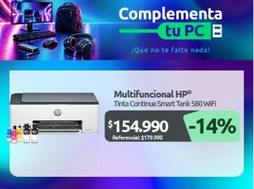 Catálogo PC Factory Página 10: Hp - multifuncional tinta continua smart tank 580 wifi €154.990,00
