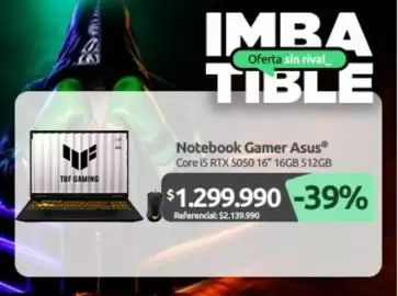 Catálogo PC Factory Página 1: Notebook gamer asus core €1.299.990,00