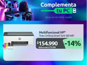 Catálogo PC Factory Página 10: Hp - multifuncional tinta continua smart tank 580 wifi €154.990,00