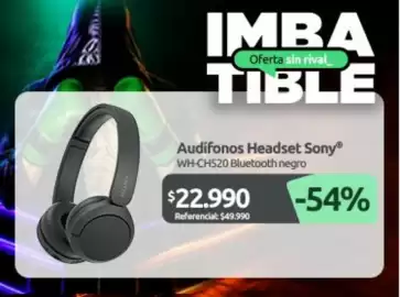 Catálogo PC Factory Página 2: Audifonos headset wh-ch520 bluetooth negro €22.990,00