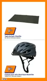 Catalogue Action semaine 43 page 15: Bluetribe Casque pour vélo électrique €9,99, Tapis de bain Chenille €3,99