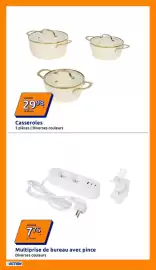Catalogue Action semaine 43 page 18: Casserole €29,98, Multiprise de bureau avec pince €7,75