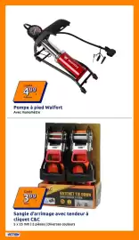 Catalogue Action semaine 43 page 8: C&C Sangle d'arrimage avec tendeur à cliquet €3,99, Walfort Pompe à pied €4,99