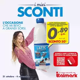 Volantino Italmark Pagina 1: Latte parzialmente scremato UHT Centrale €0,89