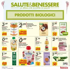 Volantino Italmark Pagina 12: Spremuta 100% mela bio Pfanner €1,79, Pouch di frutta bio Alce Nero €0,85