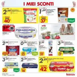 Volantino Italmark Pagina 4: Yogurt zero grassi senza lattosio Bella Vita €0,99, Sottilette classiche €2,99