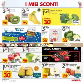 Volantino Italmark Pagina 7: Spremuta di mela Leni's €5,59, Banane bio canarie igp €2,09