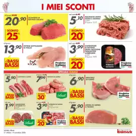 Volantino Italmark Pagina 8: Costine di suino €5,90, Scamone di bovino adulto €20,90
