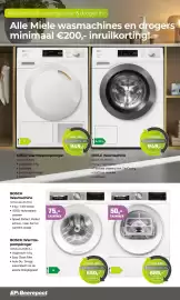 EP Beerepoot folder Pagina 6: BOSCH Wasmachine (WGC244FMNL) €650,00, Miele Warmtepompdroger (TEA 535 WP) €949,00