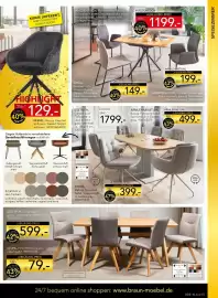 Möbel Braun Prospekt Seite 15: SESEL, Bezug: Kuschel anthrazit, Gestell Metall schwarz €129,00, ESSTISCH, Eiche natur €599,00