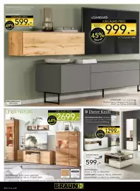 Möbel Braun Prospekt Seite 8: LINEA NATURA WOHNWAND, Eiche massiv gebürstet und geölt €2.699,00, LOWBOARD €999,00