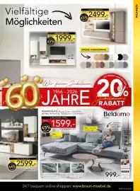 Möbel Braun Prospekt Seite 9: Vielfältige Möglichkeiten JUBILÄUMS-PREIS 3606.-** Als BRAUN Stammkunde 45% Sparen 1999.-