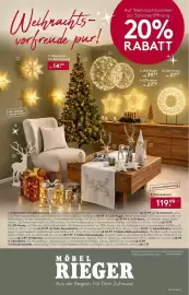 Möbel Rieger Prospekt Seite 1: Weihnachts- vorfreude pur! 1 | Papierstern mit Beleuchtung ab 14.99 3 Auf Weihnachtsartikel