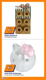 Action Prospekt woche 43 Seite 16: Silikon-Backform €1,49, Hello Kitty Diskokugel €7,95
