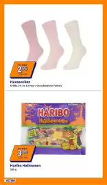 Action Prospekt woche 43 Seite 6: Haussocken €2,99, Haribo Halloween €3,99