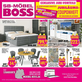 Möbel Boss Prospekt woche 43 Seite 12: Wohnprogramm Leeds, weiß Hochglanz, ohne Deko €222,00, Boxspringbett Loriga €799,99