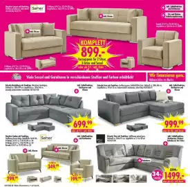 Möbel Boss Prospekt woche 43 Seite 4: Ecksofa Even €999,99, Ecksofa Trier mit Funktion, Stoffbezug natural grey €1.499,00