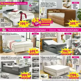 Möbel Boss Prospekt woche 43 Seite 7: Motor-Polsterbett Gabriola €799,99, Polsterbett Annalena €999,99