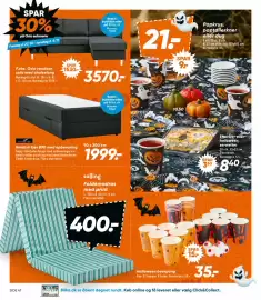 Bilka tilbudsavis uge 43 Side 12: Nordisk Fjer B90 med opbevaring €1.999,00, Salling Foldemadras med print €400,00