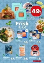 Kvickly tilbudsavis uge 43 Side 17: Glyngøre fersk laksefilet €69,00, Coop lakseportioner €65,00