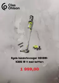 Clas Ohlson kundeavis uke 43 Side 8: Ryobi handstovsuger RSVS18-1C20G 18 V med batteri €1.999,00