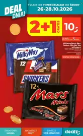 Dealz gazetka tydzień 43 Strona 6: Mini batony Milky Way, Snickers, Mars, Twix lub Knoppers €10,00