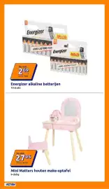 Action folder week 43 Pagina 13: Energizer alkaline batterijen €2,69, Mini Matters houten make-uptafel €27,95
